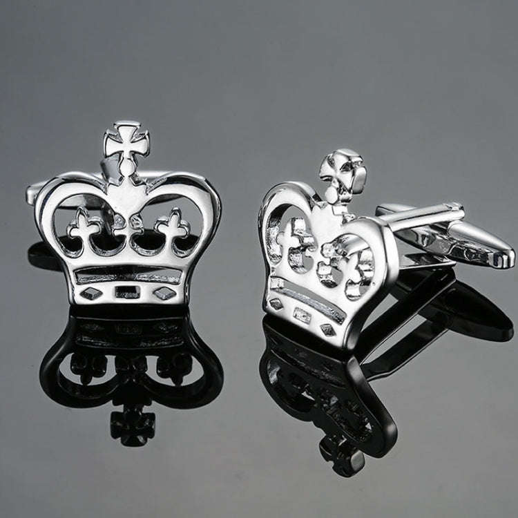 Mens Shirt Cufflinks 1 pair, Color: Silver Crown