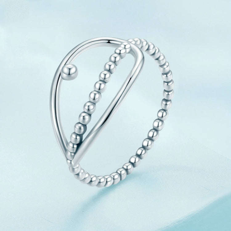 SCR905 S925 Sterling Silver Fake Three Layers Round Peas Ring(No.8)