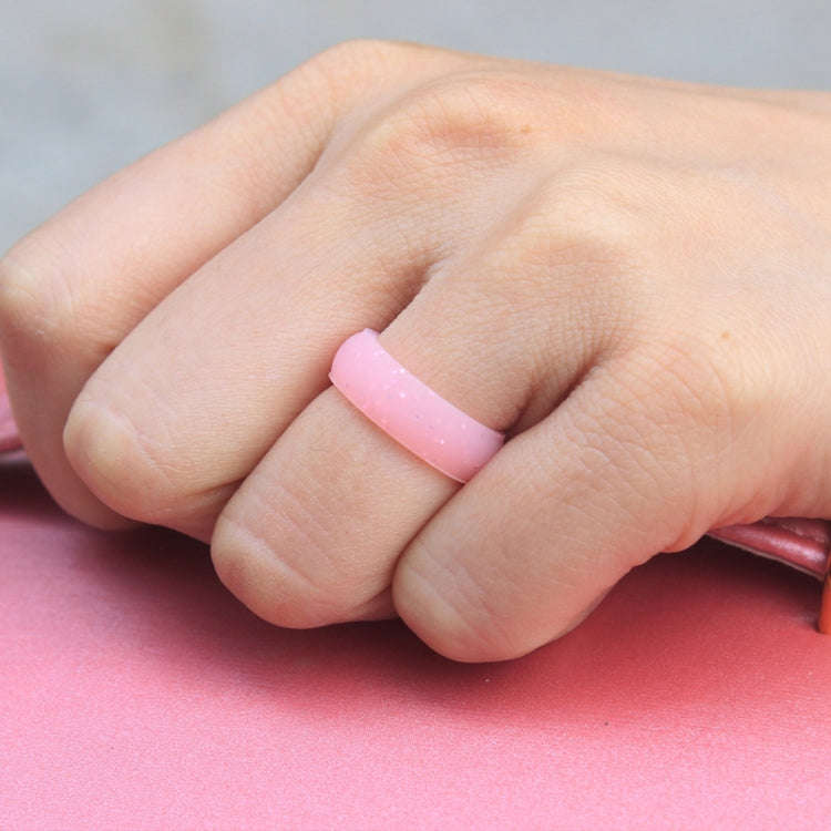 SH100 5.7mm Wide Silicone Ring Glitter Couple Ring No.7(Black Flash Red)