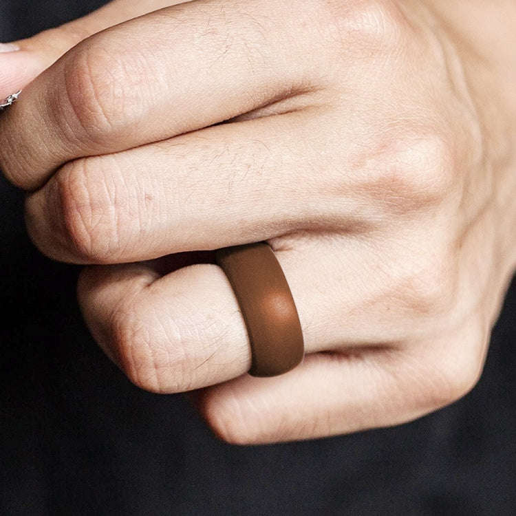 SiR013 8.7mm Curved Outdoor Sports Silicone Ring, Size: No.14(Bronze)