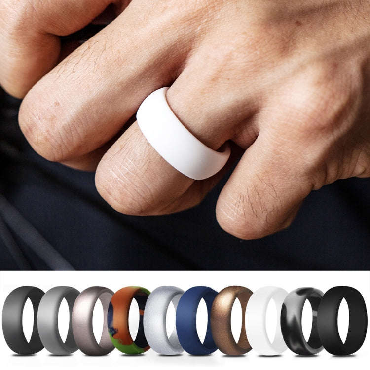 SiR013 8.7mm Curved Outdoor Sports Silicone Ring, Size: No.14(Bronze)