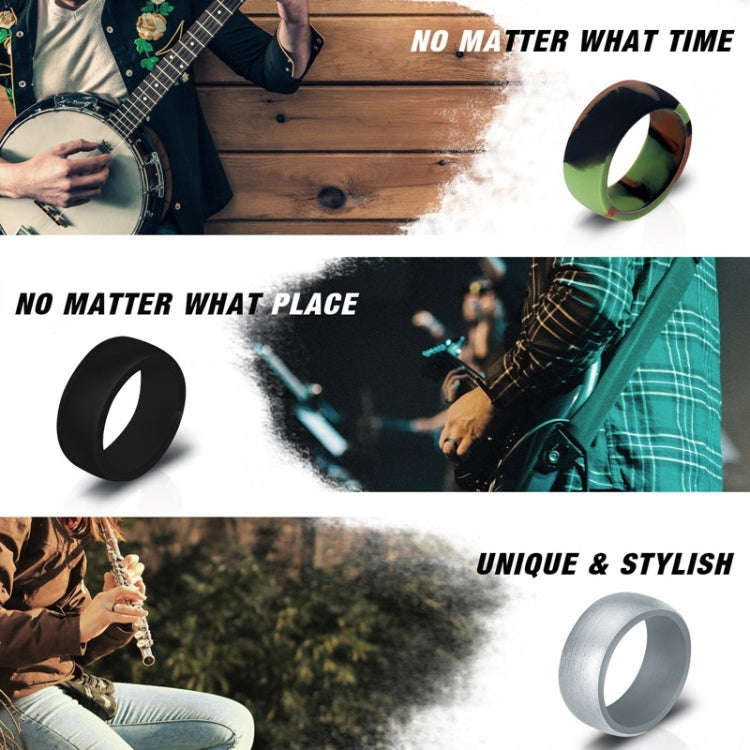 SiR013 8.7mm Curved Outdoor Sports Silicone Ring, Size: No.14(Bronze)