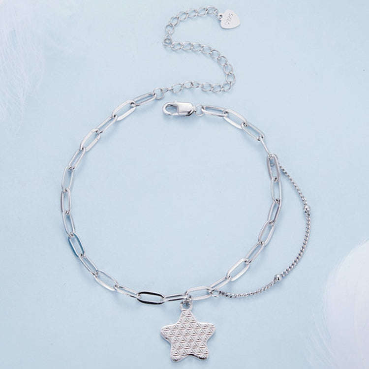 BSB137 925 Sterling Silver Sparkling Star Bracelet