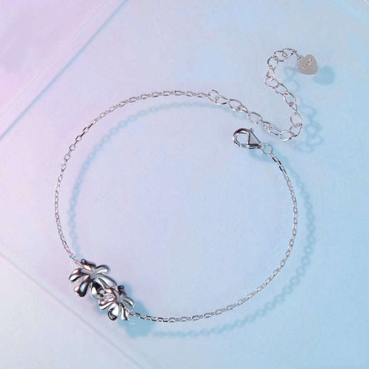 BSB138 925 Sterling Silver Zircon Blue Floret Bracelet