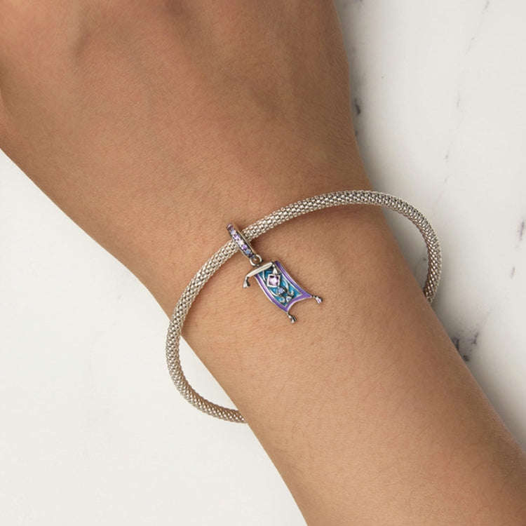 S925 Sterling Silver Blue Purple Magic Carpet DIY Pendant Bracelet Accessories Loose Beads Jewelry
