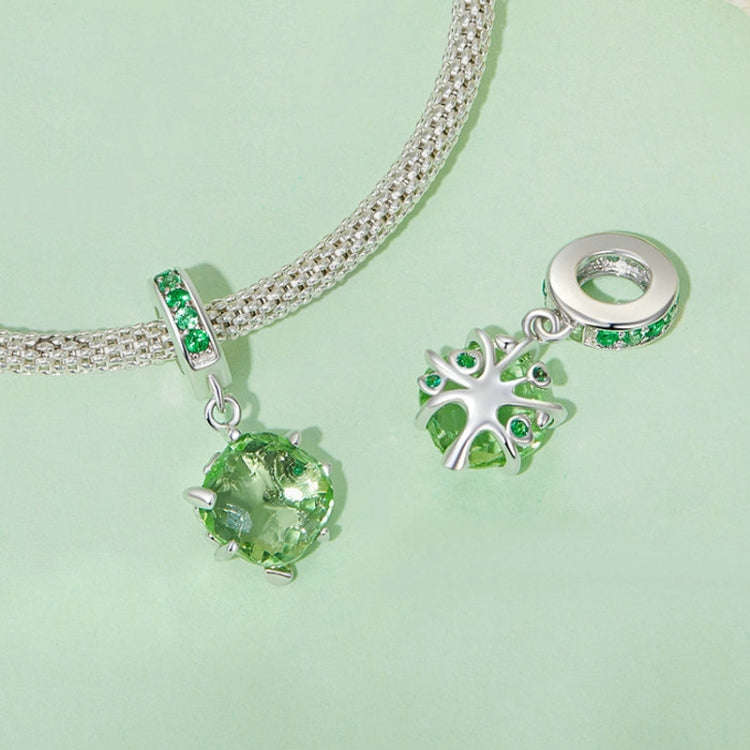 BSC896 S925 Sterling Silver Green Tree Life DIY Pendant Bracelet Accessories