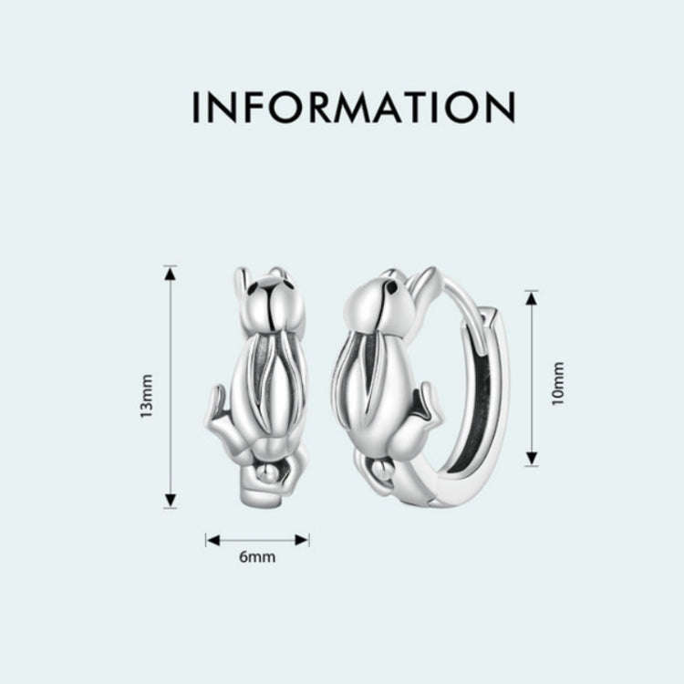 Sterling Silver S925 Cute Bunny Women Earrings