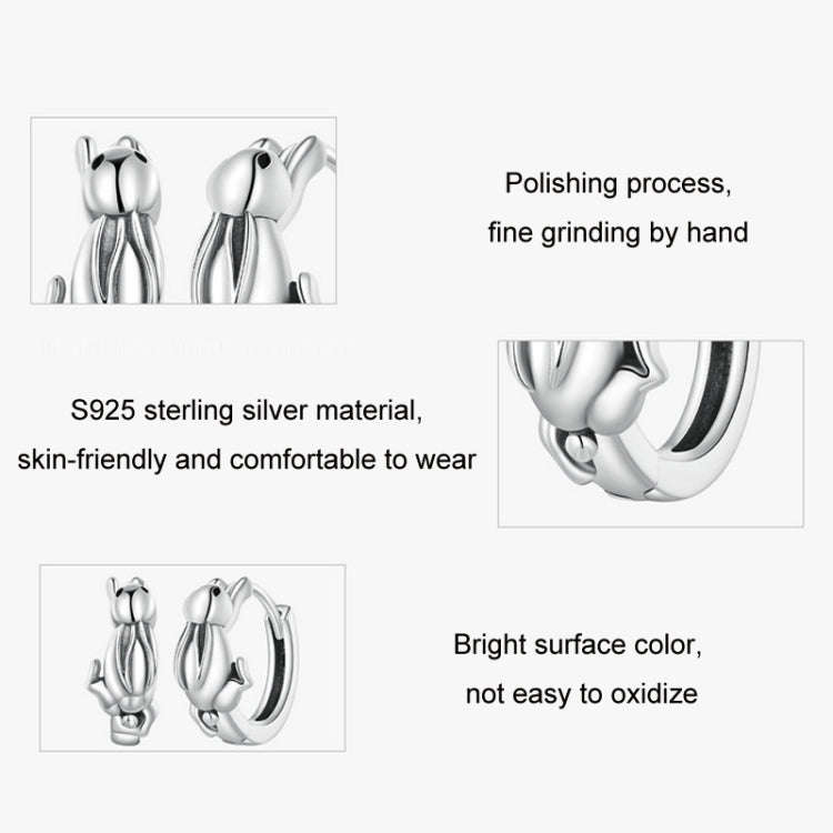 Sterling Silver S925 Cute Bunny Women Earrings