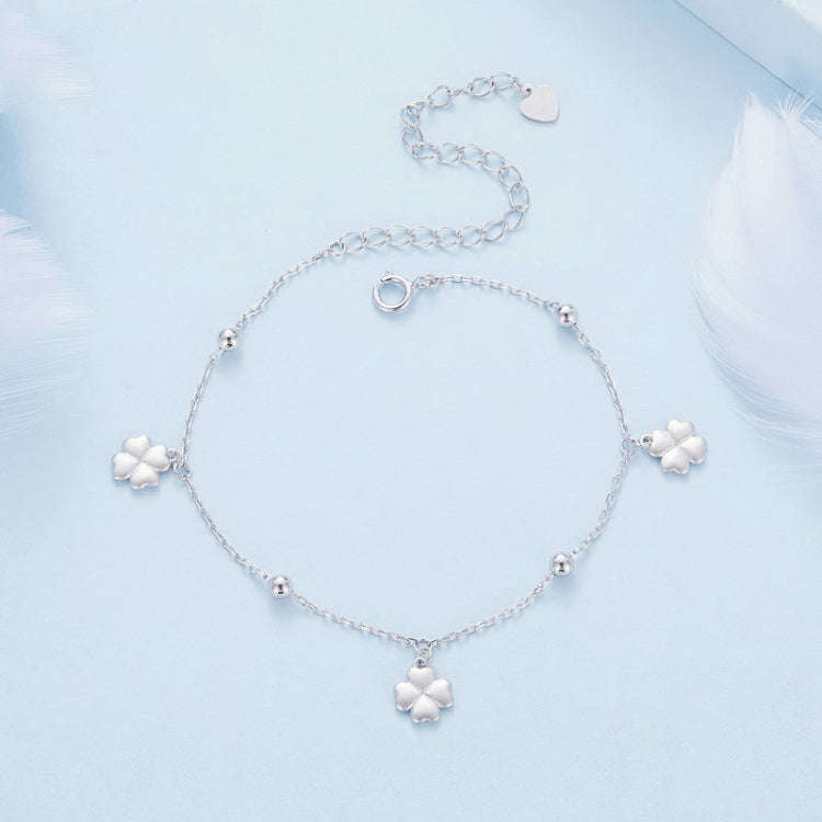 BSB139 925 Sterling Silver Lucky Clover Bracelet