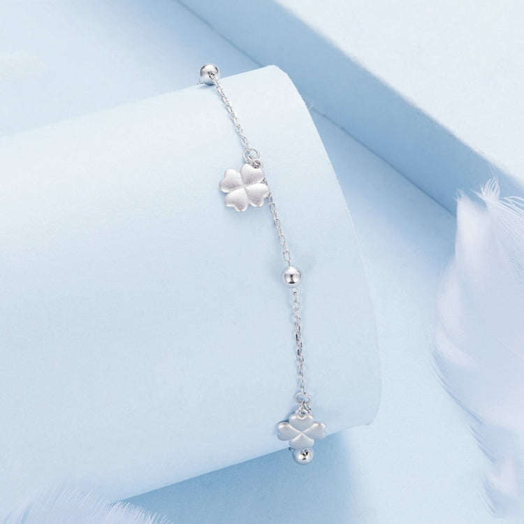 BSB139 925 Sterling Silver Lucky Clover Bracelet