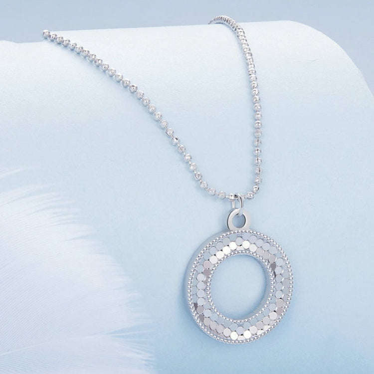 S925 Sterling Silver Platinum Plated Shining O Necklace Jewelry