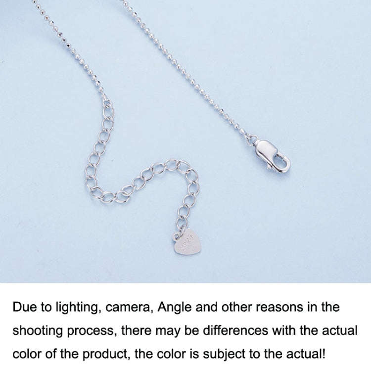 S925 Sterling Silver Platinum Plated Shining O Necklace Jewelry