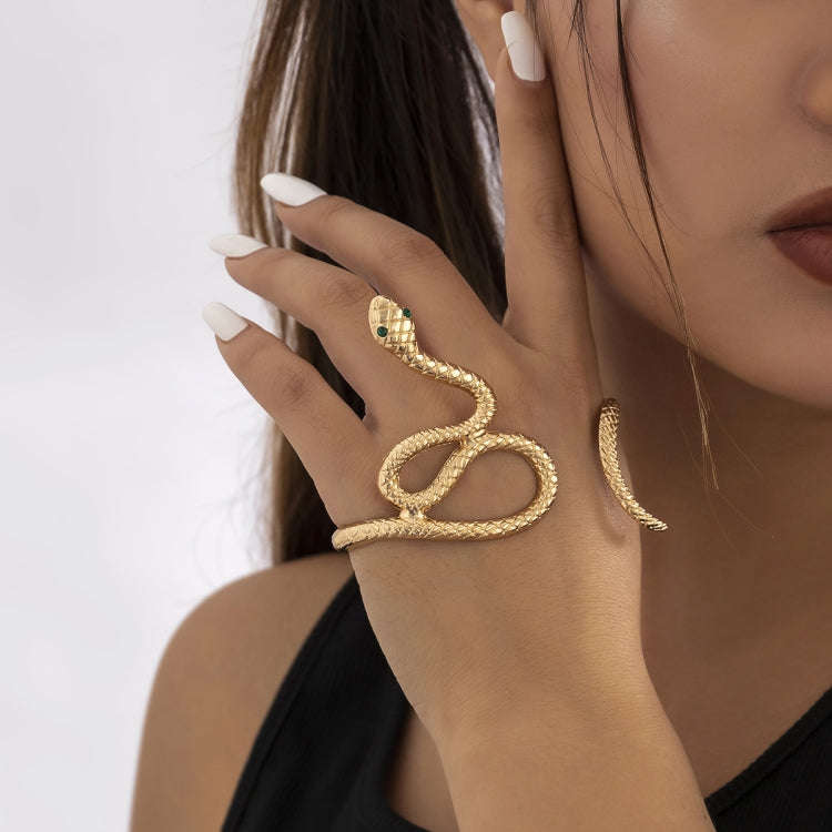 Snake-shaped Palm Bracelet Exaggerated Retro Girls Jewelry(Silver SKU1203)