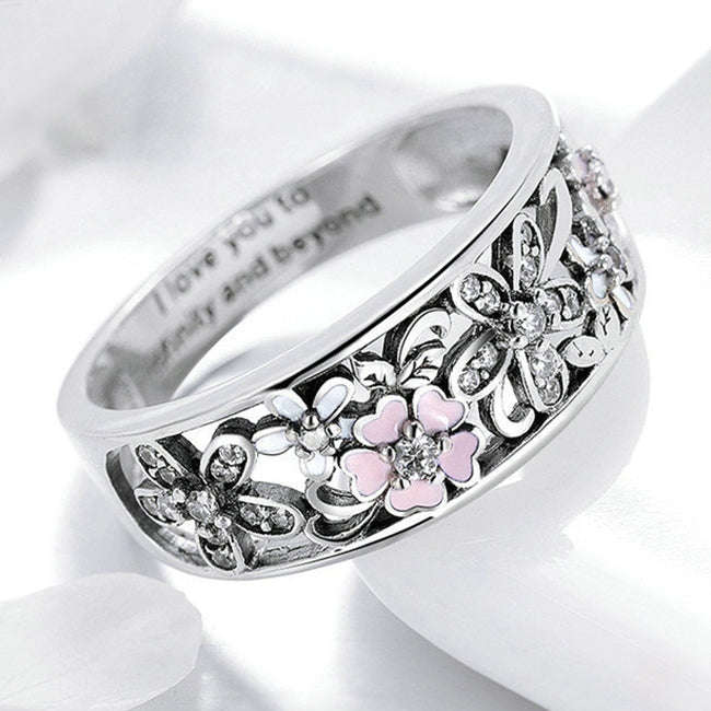 Fashion 925 Sterling Silver Daisy Flower Finger Rings for Women Wedding Engagement Jewelry, Ring ...