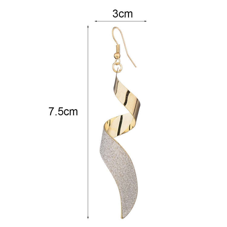 Frosted Long Twisted Hoop 3D Earrings(Black)