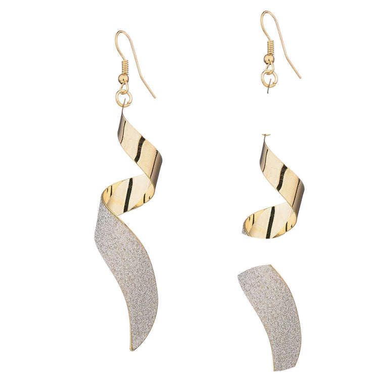 Frosted Long Twisted Hoop 3D Earrings(Black)