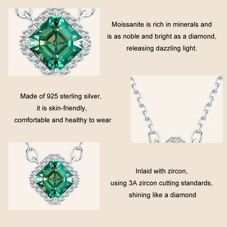 S925 Sterling Silver Moissanite Necklace Platinum Plated Jewelry Pendant(MSN030)