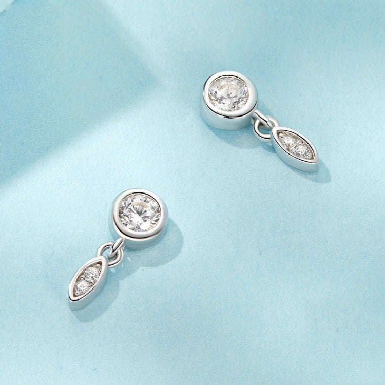 S925 Sterling Silver Sparkling  Zircon Tassel Stud Earrings(SCE1716)