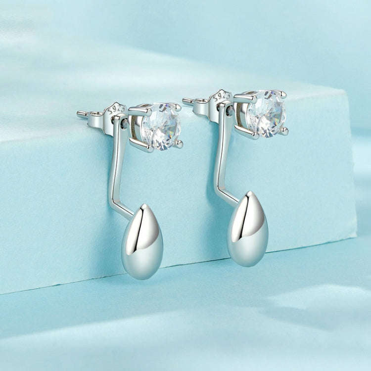 S925 Sterling Silver Platinum-plated Drop-shaped Women Earrings(SCE1713)