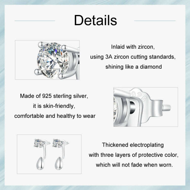S925 Sterling Silver Platinum-plated Drop-shaped Women Earrings(SCE1713)