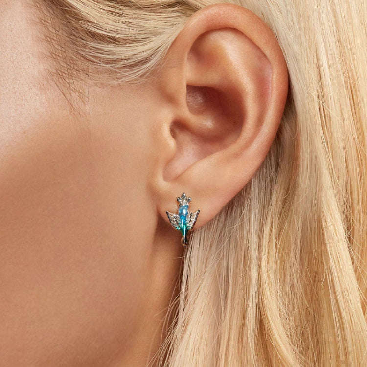 S925 Sterling Silver Early Spring Hummingbird Women Earrings(BSE990)