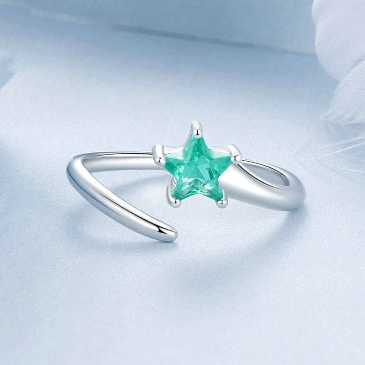 S925 Sterling Silver Platinum-plated Meteor Opening Adjustable Women Ring(BSR535-E)