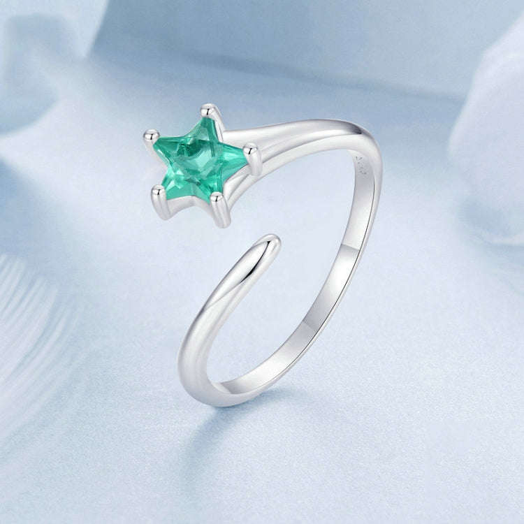 S925 Sterling Silver Platinum-plated Meteor Opening Adjustable Women Ring(BSR535-E)