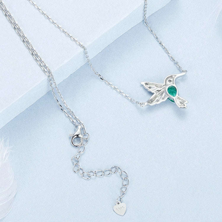 S925 Sterling Silver Platinum-Plated Smart Hummingbird Necklace For Women(BSN378)