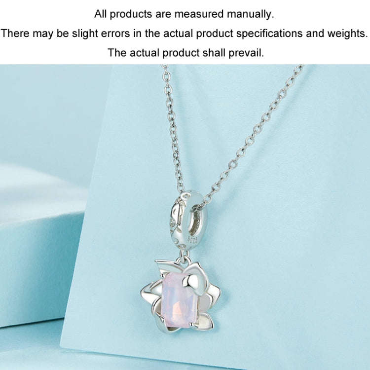 S925 Sterling Silver Platinum-Plated Three-Dimensional Lotus DIY Pendant(SCC2730)