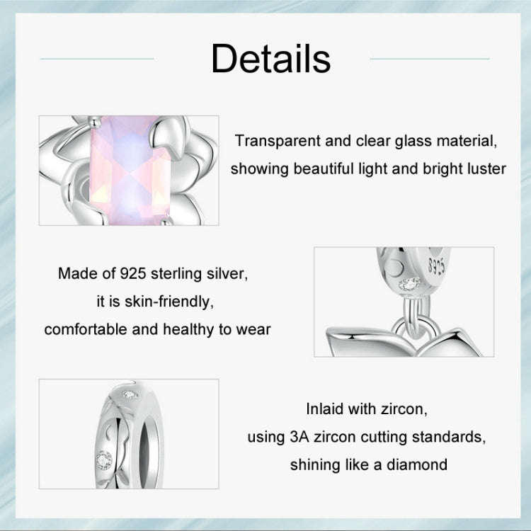 S925 Sterling Silver Platinum-Plated Three-Dimensional Lotus DIY Pendant(SCC2730)