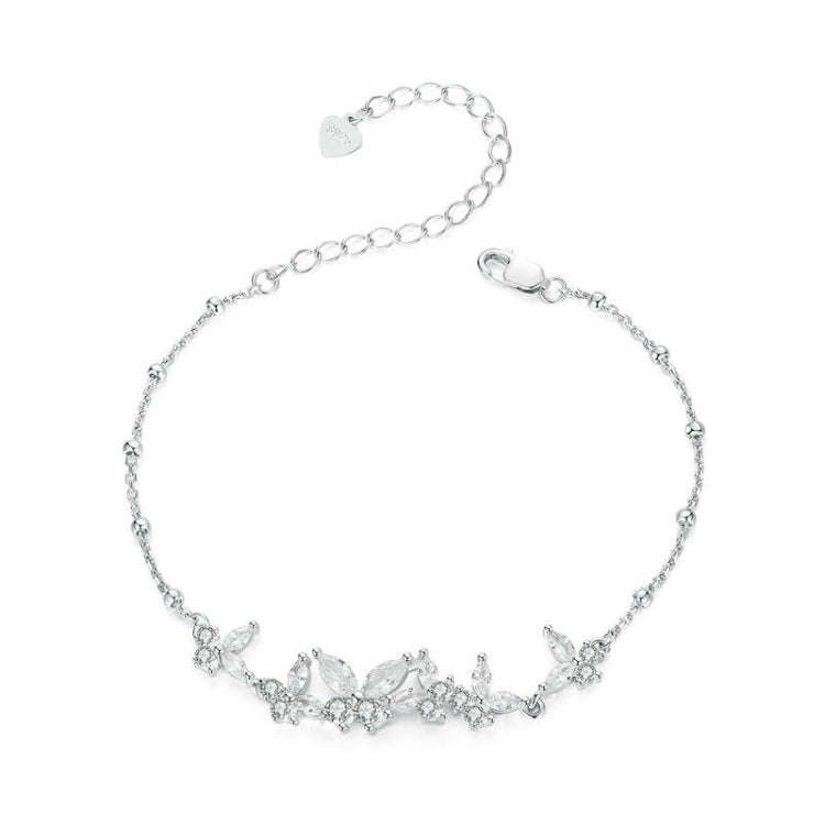S925 Sterling Silver Platinum-plated Butterfly Flying Stitching Bracelet(BSB162)