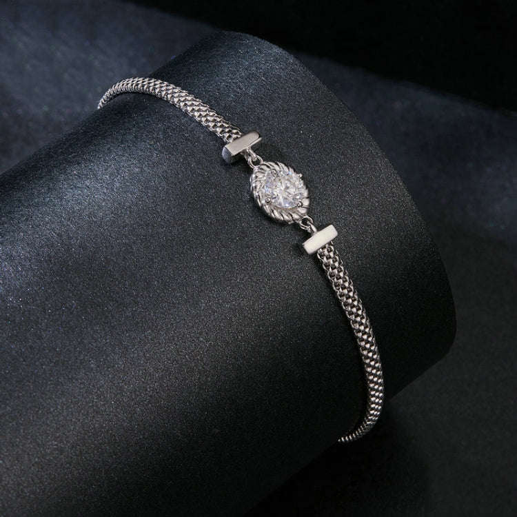 S925 Sterling Silver Electroplated Moissanite Woven Bracelet(MSB015)