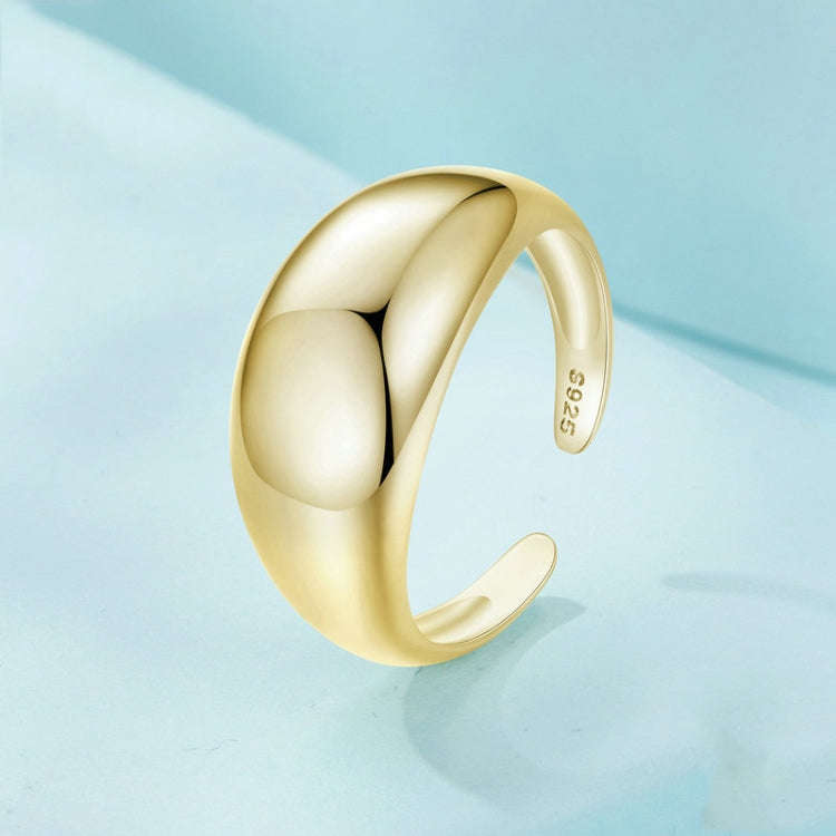 S925 Sterling Silver Plain Aperture Adjustable Ring(SCR983-BE)