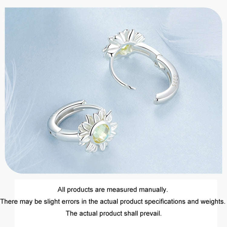 S925 Sterling Silver Women Sunflower Earrings Jewelry(BSE966)