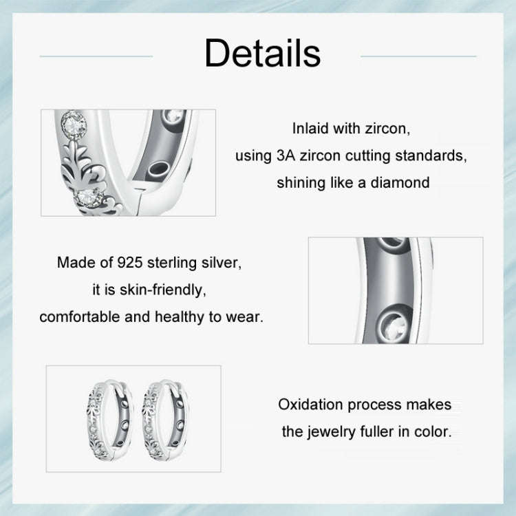 S925 Sterling Silver Retro Pattern Women Earrings(SCE1701)