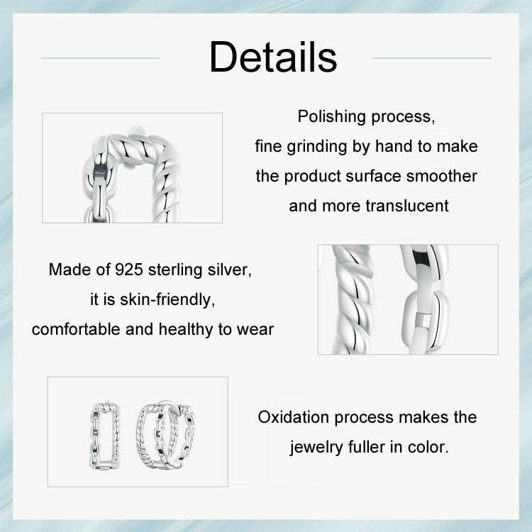 S925 Sterling Silver Vintage Thread Double Layer Earrings(SCE1702)