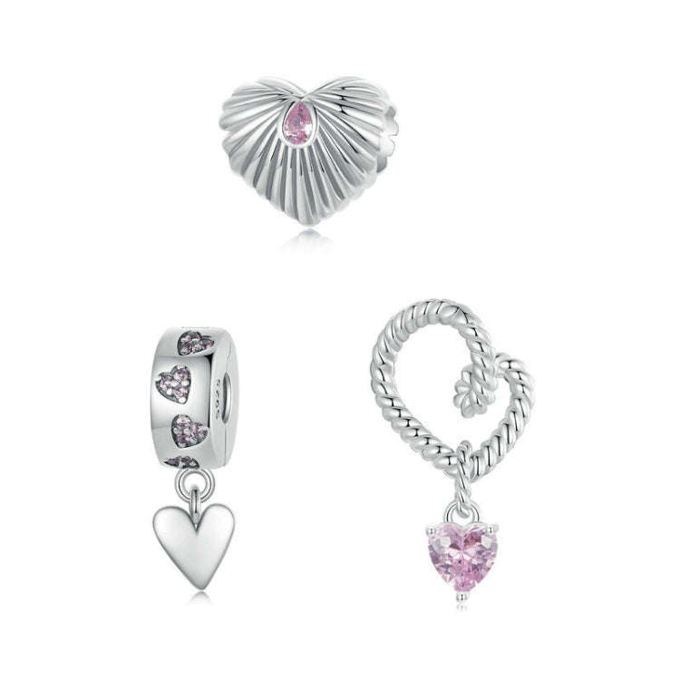 S925 Sterling Silver Love DIY Jewelry Beads(SCC2693)