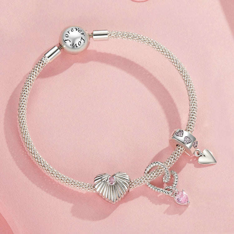 S925 Sterling Silver Love DIY Jewelry Beads(SCC2693)