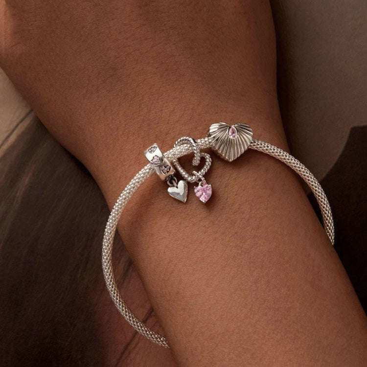 S925 Sterling Silver Love DIY Jewelry Beads(SCC2693)