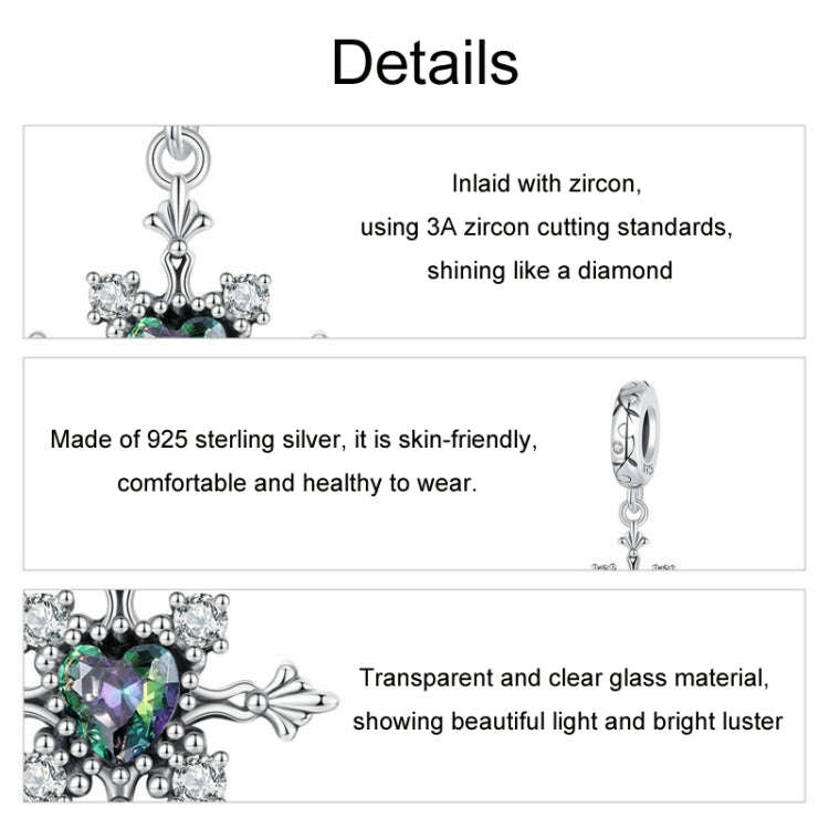 S925 Sterling Silver Vintage Cross Love DIY Pendant Beads(BSC970)