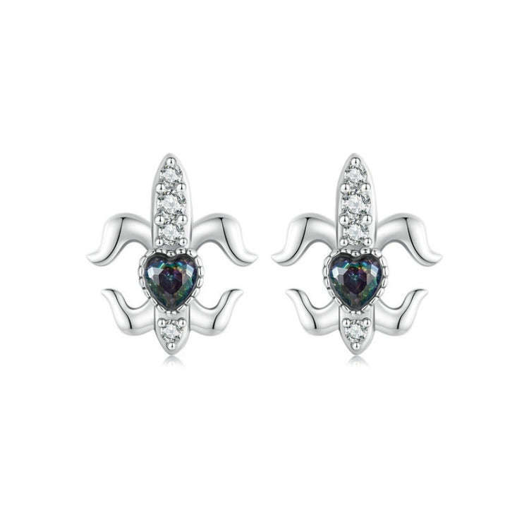 S925 Sterling Silver Iris Special-shaped Women Earrings(BSE968)