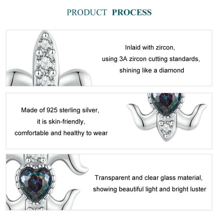 S925 Sterling Silver Iris Special-shaped Women Earrings(BSE968)