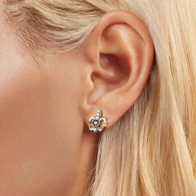 S925 Sterling Silver Iris Special-shaped Women Earrings(BSE968)