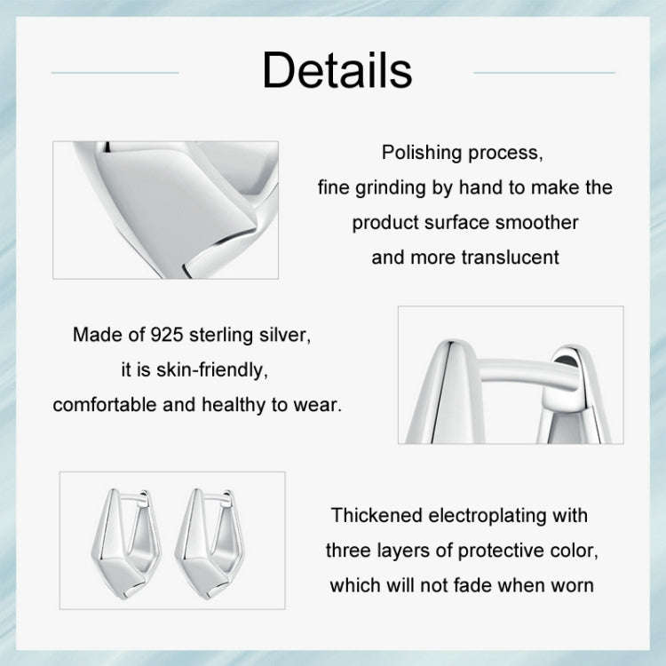 S925 Sterling Silver Geometric Women Earrings(SCE1704)