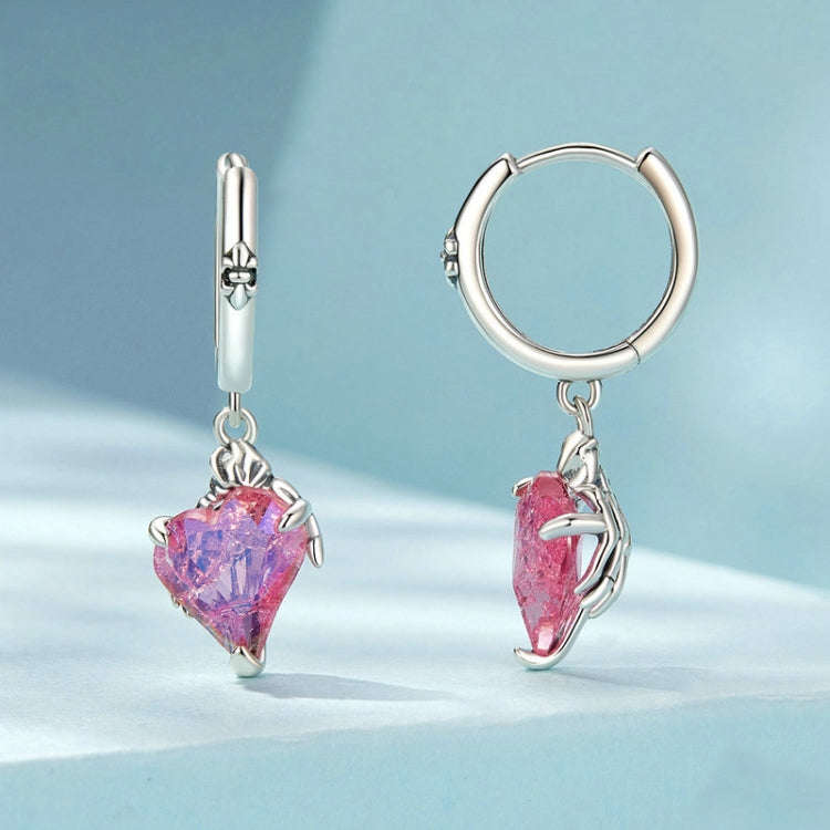 S925 Sterling Silver Skull Hand Love Earrings for Women(SCE1705)