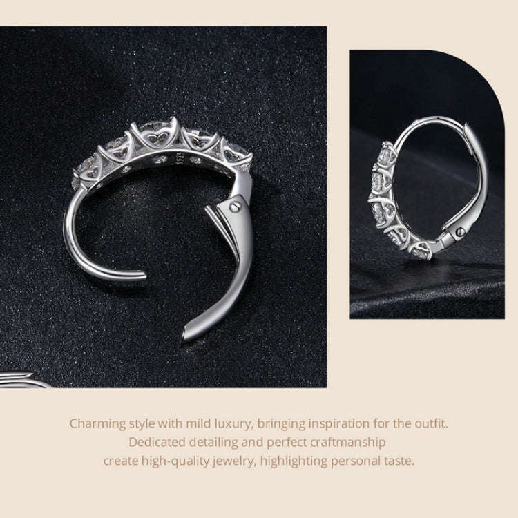S925 Sterling Silver Platinum Plated Moissanite Women Earrings(MSE045)