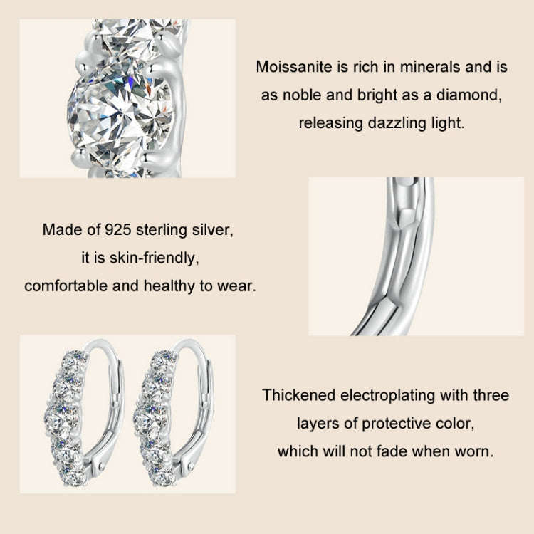 S925 Sterling Silver Platinum Plated Moissanite Women Earrings(MSE045)