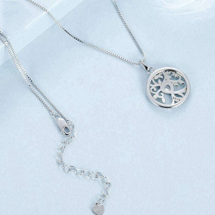 S925 Sterling Silver Zircon Gold Plated Tree Of Life Necklace(BSN371)