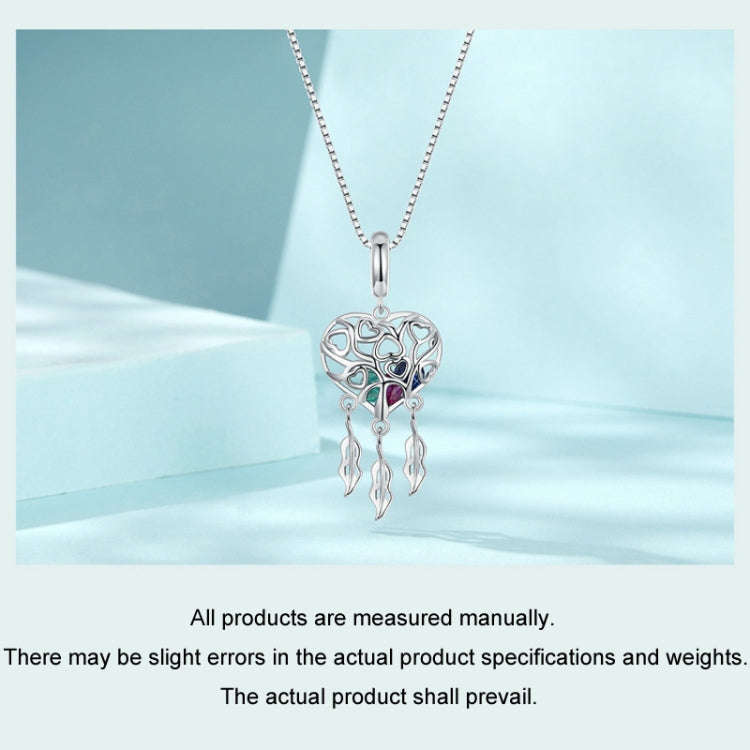 S925 Sterling Silver Platinum-plated Love Tree Of Life Dream Catcher Necklace(SCN519)