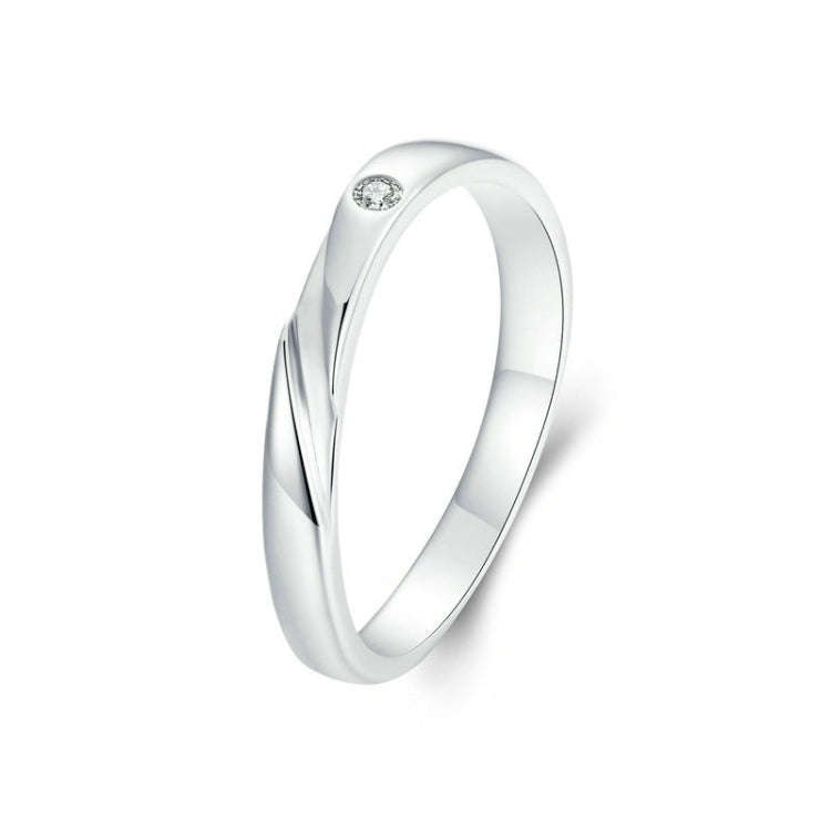 S925 Sterling Silver Platinum Plated Zircon Ring for Men and Women(No.8)